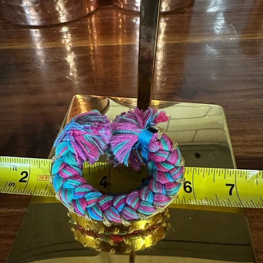 Gold and Pink Braided Chain Bracelet